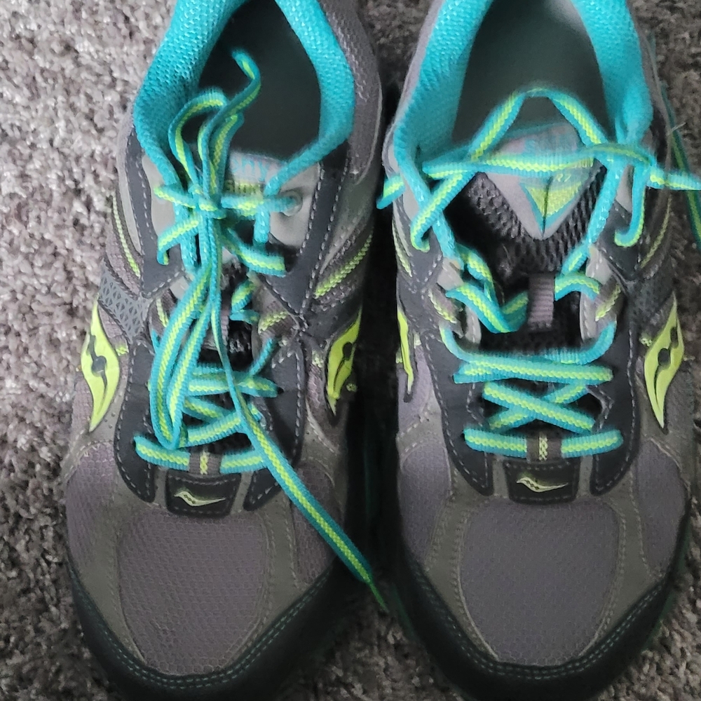 Saucony Gray and Neon Green Athletic Shoes